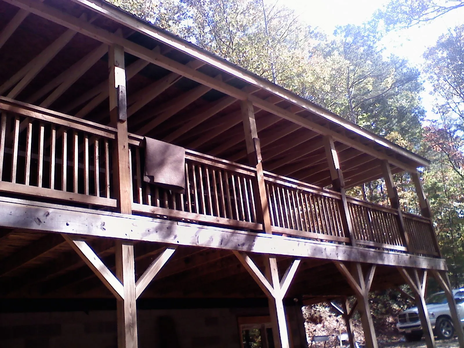 Timber framing under a new elevated porch and deck — Roof Leak Repair in Hurricane Mills by Roofing Brothers